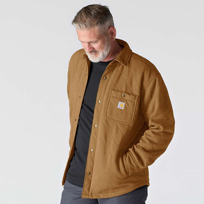 Carhartt 107270 Rain Defender Loose Fit Heavyweight Quilted Snap Front Shirt Jac