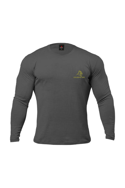XAPE Garage Strength Long Sleeve Tee - Charcoal