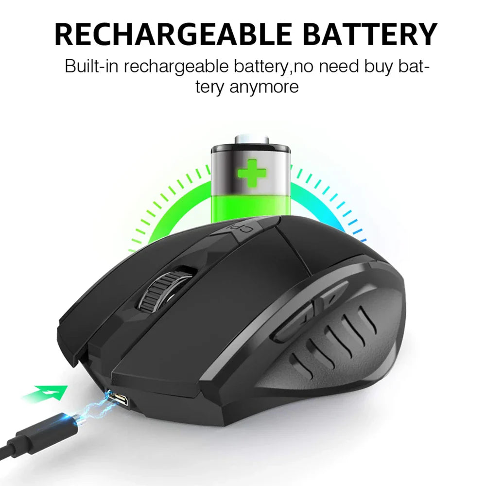 Bluetooth Compatible Mouse Rechargeable 2.4G INPHIC PM6 Wireless Mouse Office Mute Support PC Laptop Tablet Smartphone Universal