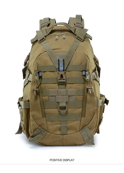 40L Camping Backpack Men's Bag Travel Bags Tactical Molle Climbing Rucksack Hiking Outdoor Reflective Shoulder Fishing Bag