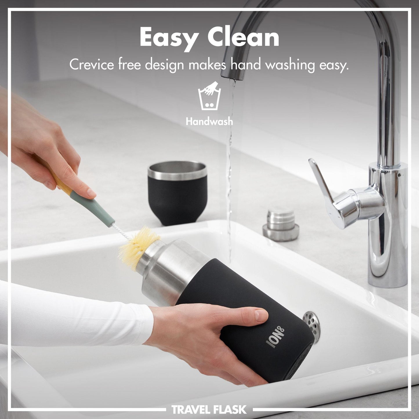 Luma Vacuum Insulated, Flask & Mug, Black, 700ml (24oz)