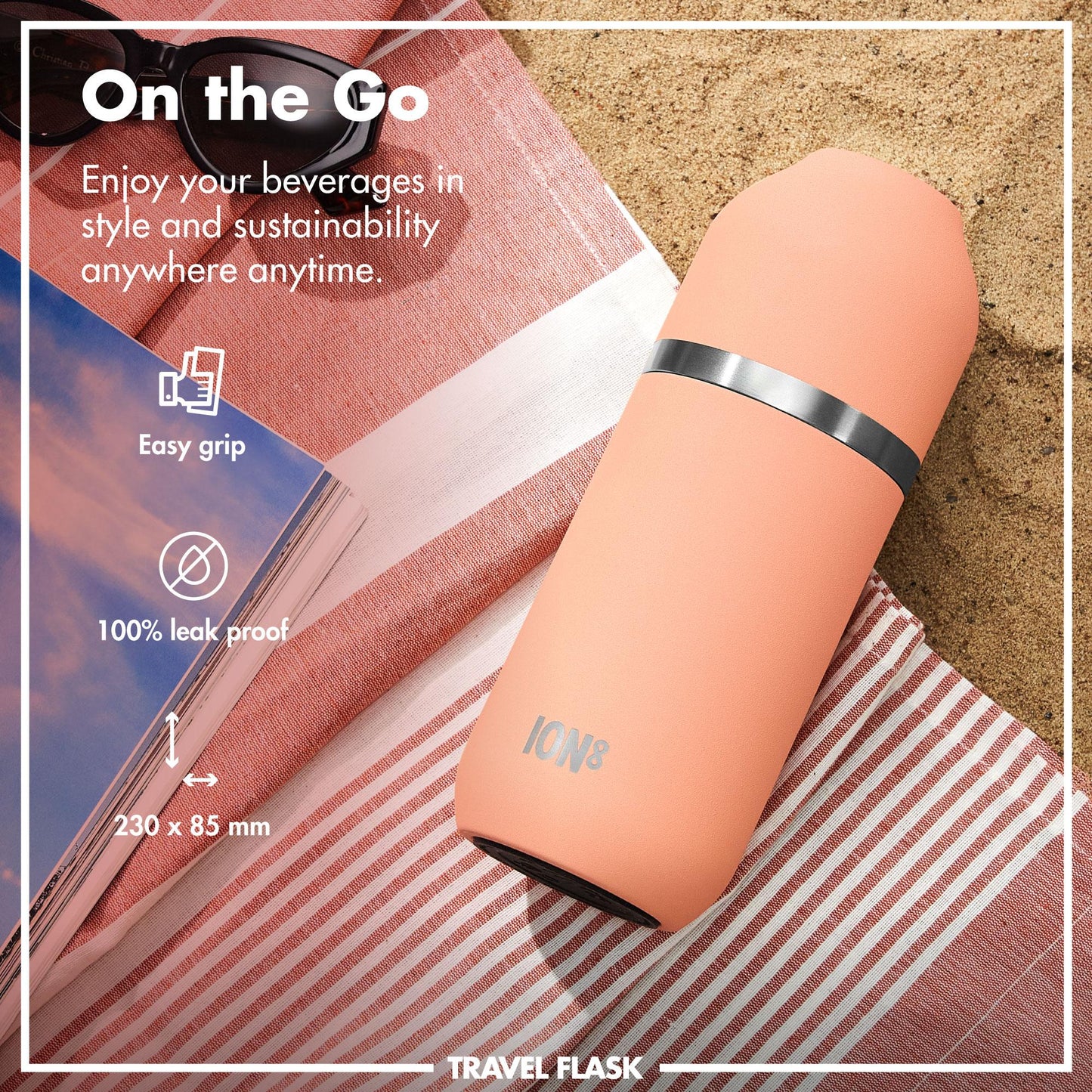 Luma Vacuum Insulated, Flask & Mug, Coral, 700ml (24oz)