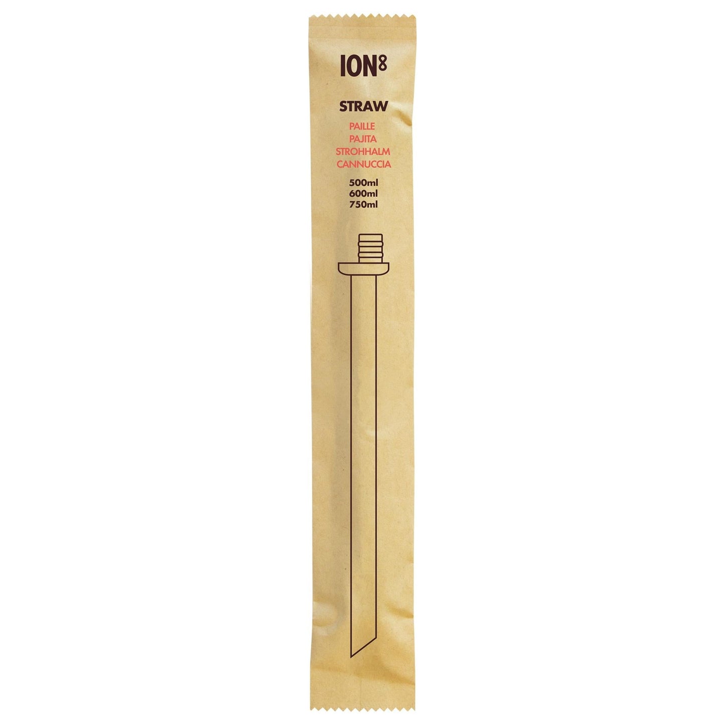 Medium/Large Straw for 500ml -750ml ION8 Bottles, Add-on Straw, Medium/Large