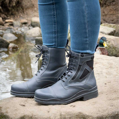 Kentucky Storm Waterproof Jodhpur Boots - Polished Navy