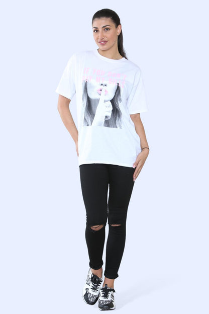Ladies Printed Short Sleeve T-Shirt Top