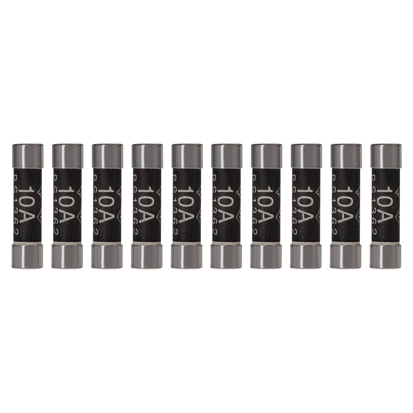 Maplin 10 Amp Domestic Fuse BS1362 6.3mm x 25.4mm - Pack of 10