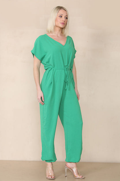 Tie Waist Stylish Harem Jumpsuit