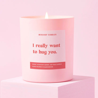 Friendship Gift Funny Gift For Her Candle Want To Hug You