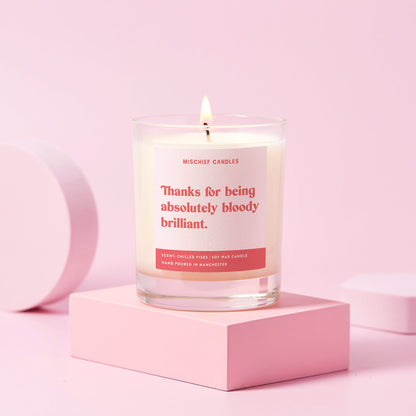 Thank You Gift Funny Candle Absolutely Bloody Brilliant