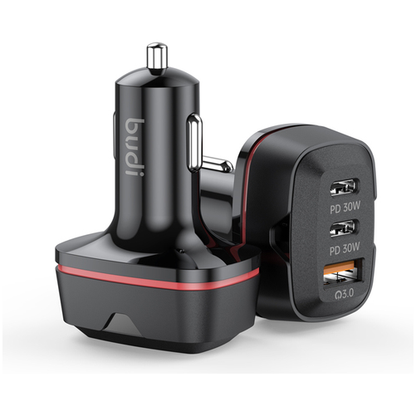 Budi CC616RB 48W Car Charger with Dual USB-C (PD & QC3.0)
