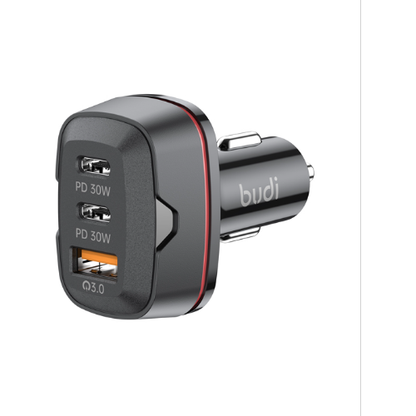 Budi CC616RB 48W Car Charger with Dual USB-C (PD & QC3.0)