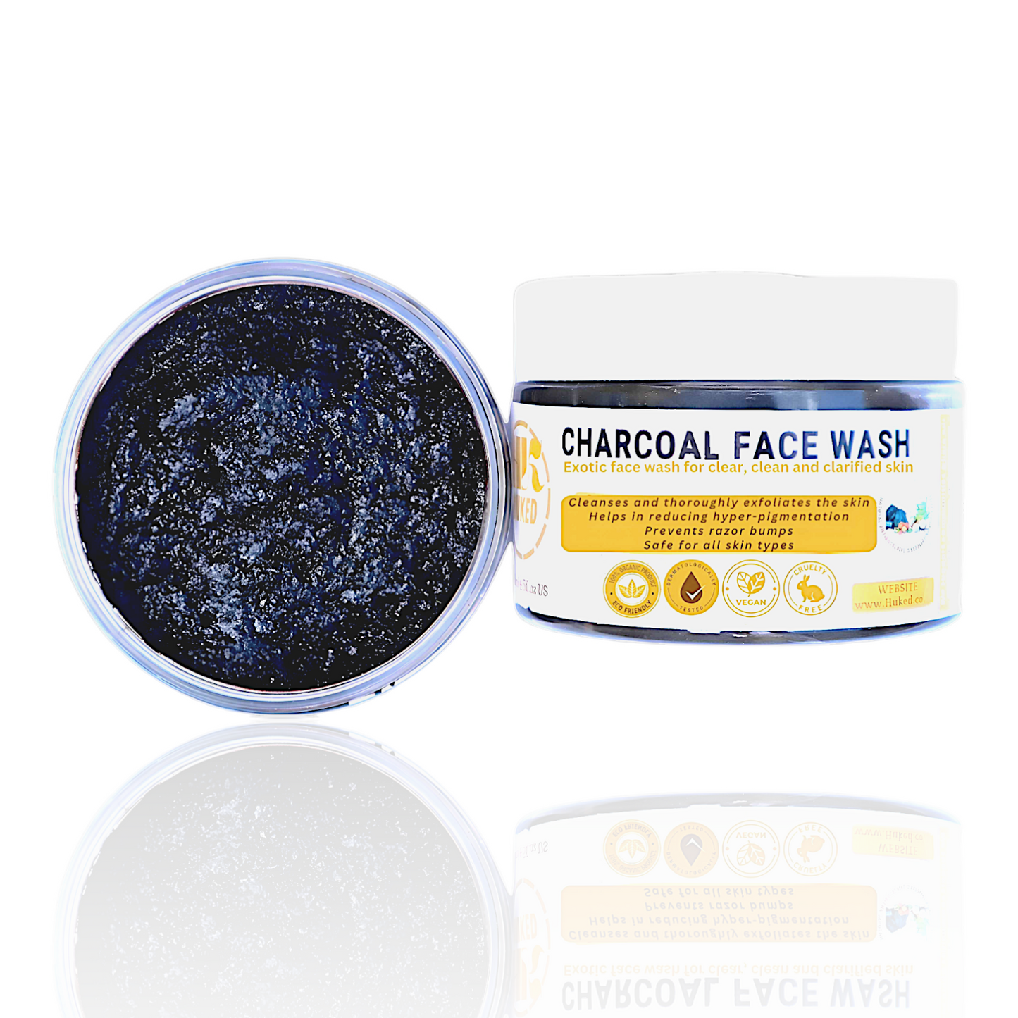 Huked Charcoal Face Wash – Organic, Chemical-Free Cleansing for Fresh, Radiant Skin - 150ml