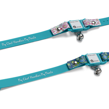 KITTYRAMA INDIGO 'DO NOT FEED' CAT COLLAR - Quick Release, Breakaway, Hypoallergenic