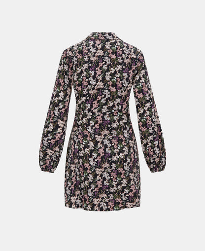 Black Floral Shirt Dress