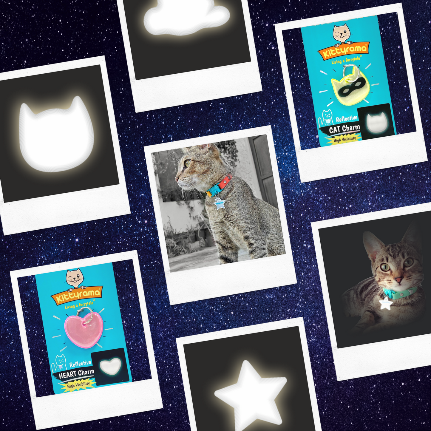 KITTYRAMA STAR CAT CHARM – Reflective, Safe, High Visibility