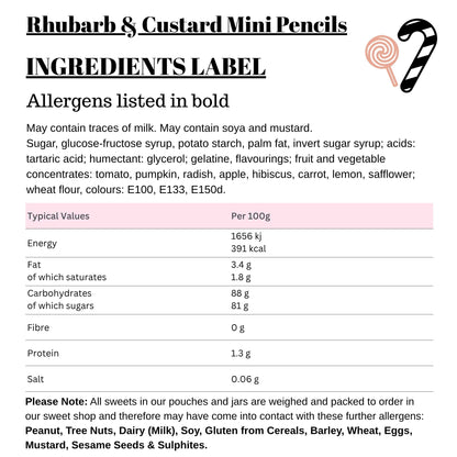 Rhubarb & Custard Mini Pencils