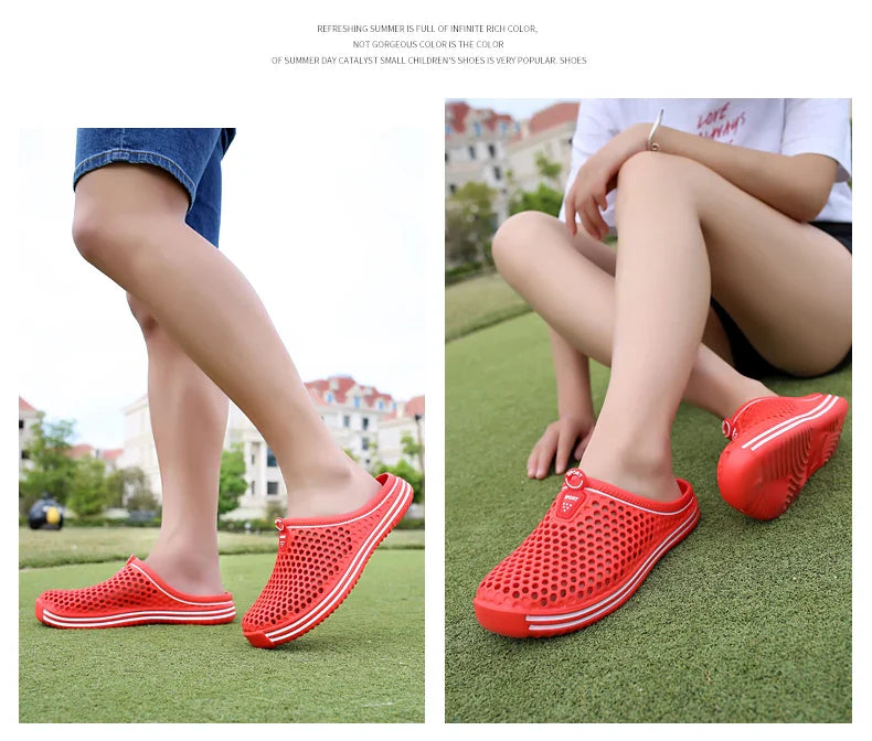 YRZL Men Summer Shoes Sandals Men's Holes Sandals Hollow Breathable Flip Flops Clogs Shoes Fashion Beach Slippers Big Size 45