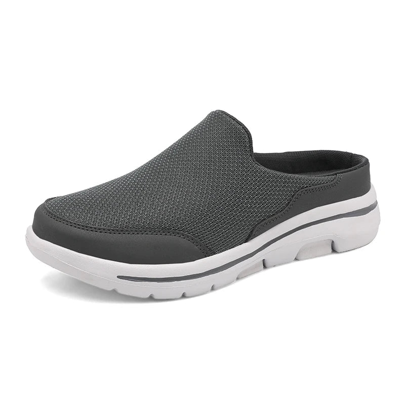 2024 Summer new breathable mesh shoes outdoor non-slip walking shoes comfortable sandals men half slippers casual loafers 35-48