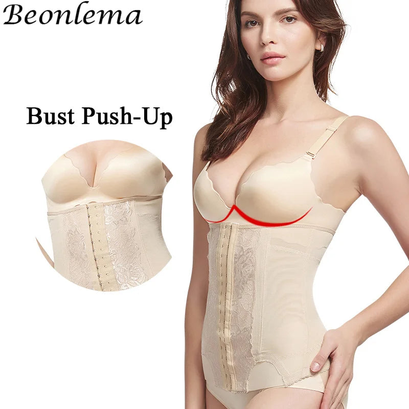 Mesh Embroidered Corset Body Shaper faja Waist Trainer Original Colombian Girdles For Women Belly Tightening Control Shapewear