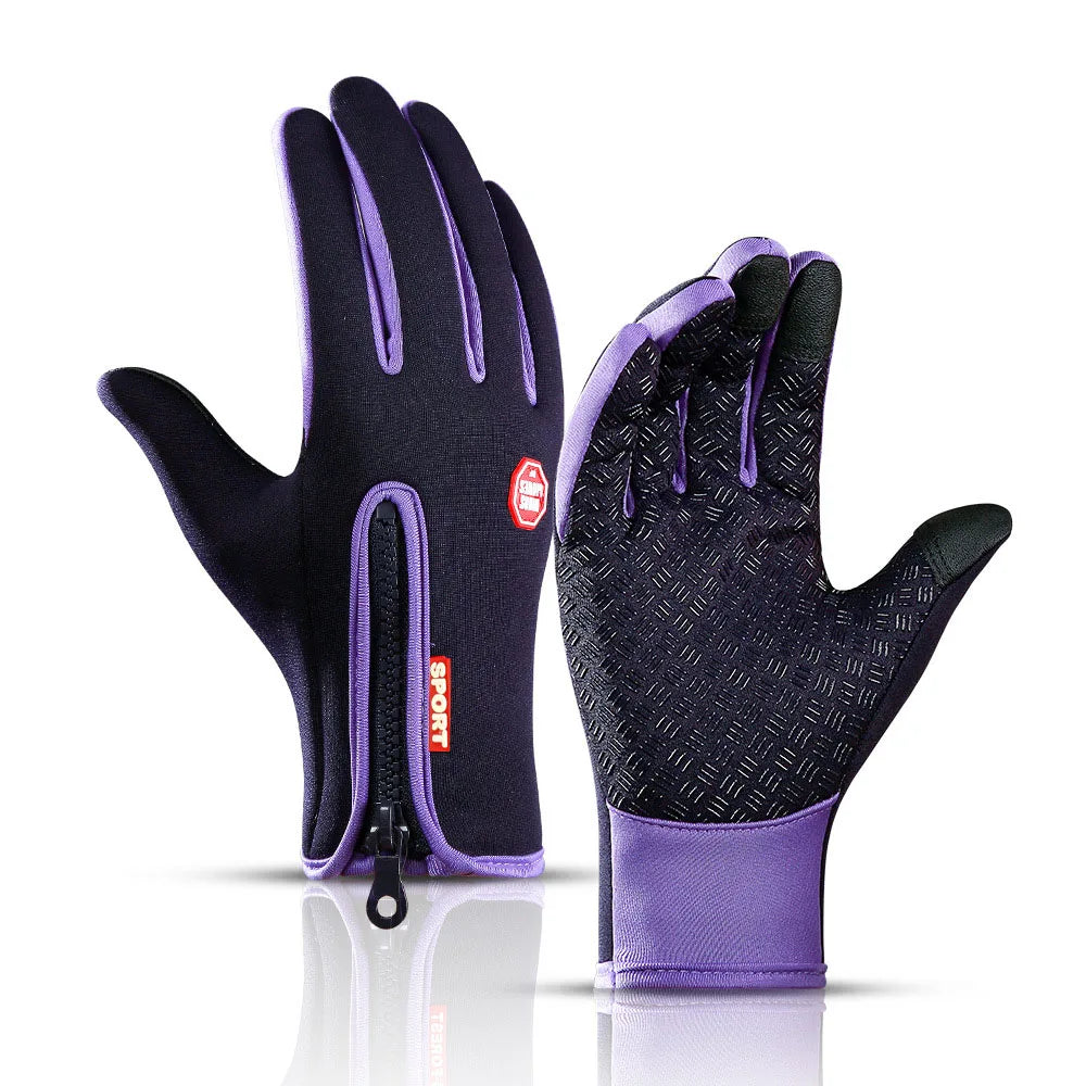Winter Cycling Gloves With Wrist Support Touch Screen Bicycle Gloves Outdoor Sports Anti-slip Windproof Bike Full Finger Gloves