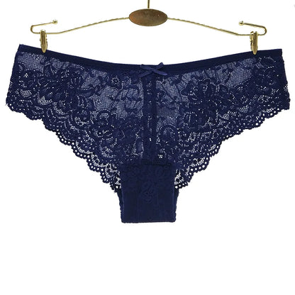 Women Briefs Sexy Full Lace Panties Hollow Out Low-waist Female Shorts Soft Solid Color Breathable Underwear Fast Ship 3pcs/lots