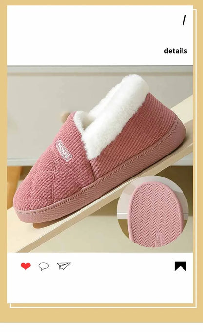 Eyriphy Winter Warm Plush Slippers Women Comfort Warm Cotton Shoes Soft Sole Indoor Outdoor Bedroom Slides Female Lovely Slipper