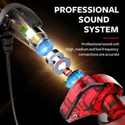 HIFI 6D Surround Bass In-Ear Wired Headphones 3.5mm Type C Earphone Sports Waterproof Gaming Headset Handfree Earbuds with Mic