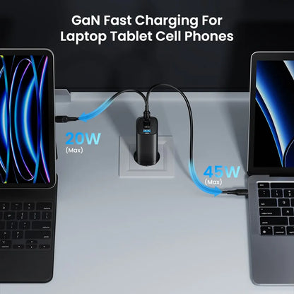 ASOMETECH GaN USB Type C Charger 65W 45W PPS PD QC4.0 Quick Charger For Macbook Laptop IPAD Tablet iPhone 16 Samsung S23 Ultra