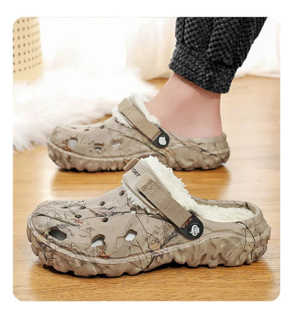 YRZL Winter Colgs Slippers Men's Shoes Men Beach Working Garden Shoe Home Soft Plush Slippers Bedroom Fuzzy Shoes Indoor Outdoor