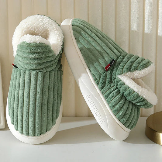 Litfun New Fur Slippers For Women Men Winter Furry Fashion Warm Ankles Plush Cozy Slides For Home Indoor Soft Sole Cotton Shoes