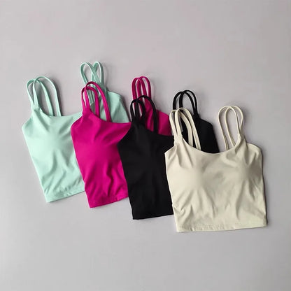 Women's Sports Bras Fitness Top, Sexy Lingerie, Push Up Fixed Pad, Yoga Bra, Back knotted Underwear, Running Vest, Gym Tops