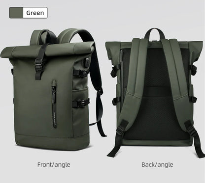 HK Expandable Travel Backpack Men Large Capacity Waterproof 15.6” Laptop Bag Hiking Rucksack Cycling Daypack Bag with USB Port