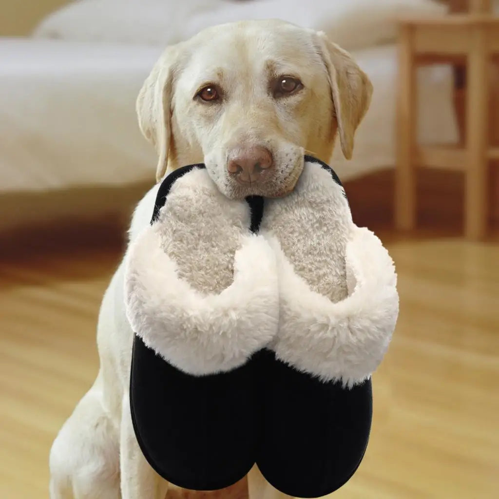 Comwarm Fluffy Winter Slippers For Women Furry Fuzzy Home Shoes Faux Fur House Plush Slippers Indoor Warm Comfy Mute Flats Slide