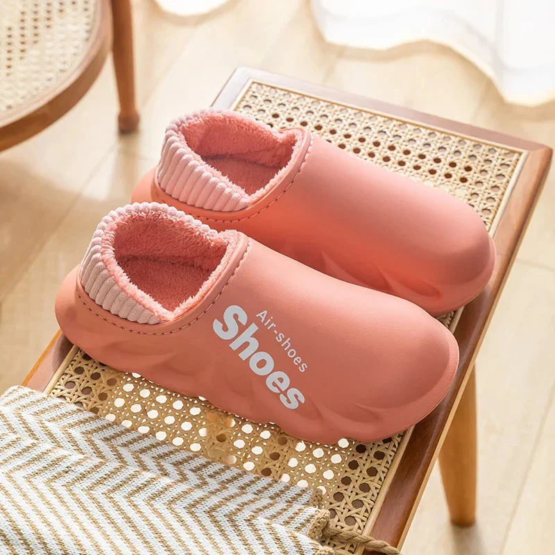 Comwarm Fur Sports Slippers For Women Winter Outdoor Waterproof Plush Home Slippers Female Fashion Indoor Soft Warm Furry Shoes