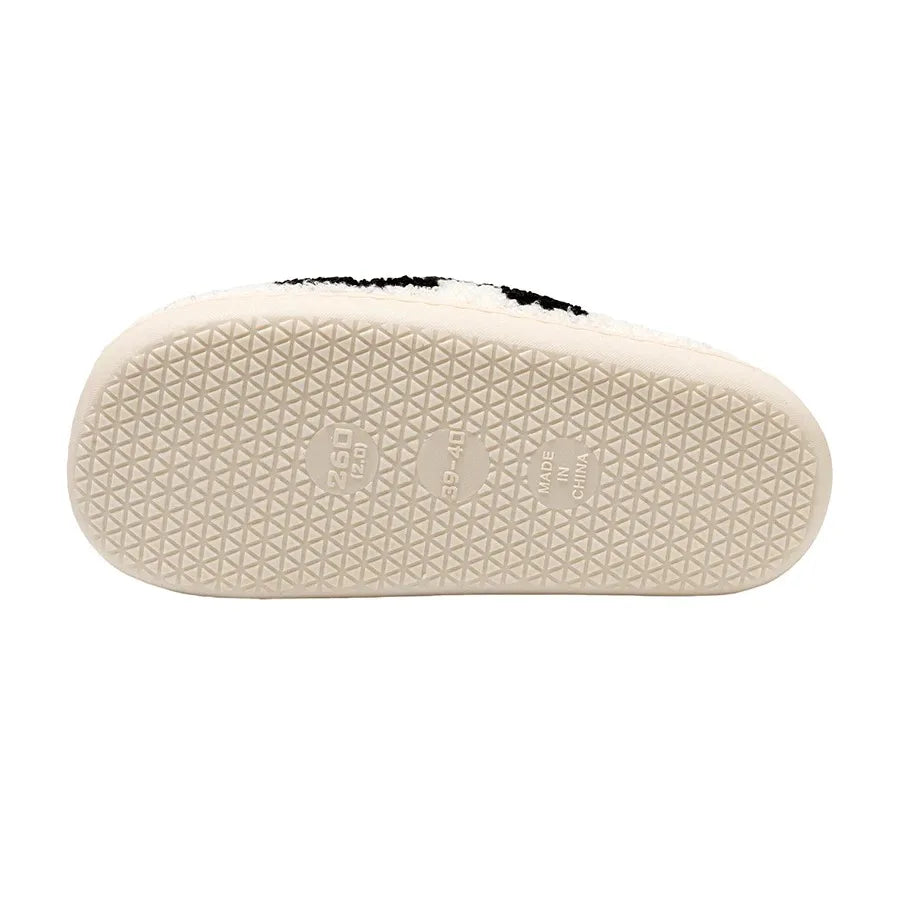 Winter Fuzzy Slippers Fashion Checker Indoor Embroidery Houseshoes Cozy Woman Winter Fluffy House Retro Checkered Print Shoes
