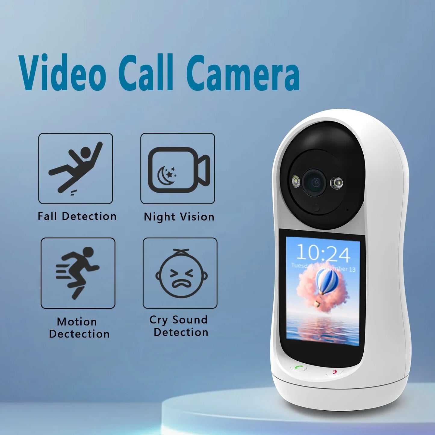 4MP 2K PTZ Wifi Camera Video Call with 2.8 Inch IPS Screen Baby Cry Sound Detection Security IP Camera 3MP Baby Monitor iCSee