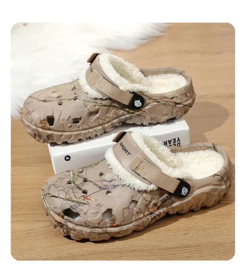 YRZL Winter Colgs Slippers Men's Shoes Men Beach Working Garden Shoe Home Soft Plush Slippers Bedroom Fuzzy Shoes Indoor Outdoor