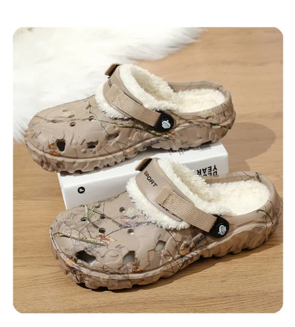 YRZL Winter Colgs Slippers Men's Shoes Men Beach Working Garden Shoe Home Soft Plush Slippers Bedroom Fuzzy Shoes Indoor Outdoor
