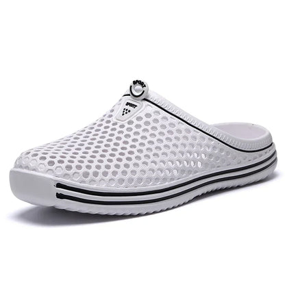 YRZL Men Summer Shoes Sandals Men's Holes Sandals Hollow Breathable Flip Flops Clogs Shoes Fashion Beach Slippers Big Size 45