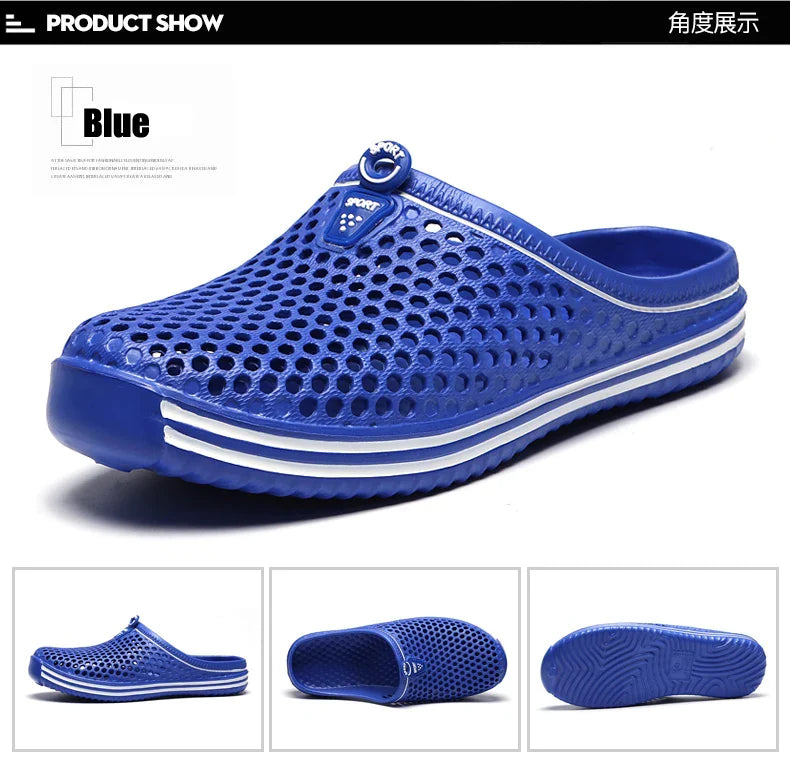 YRZL Men Summer Shoes Sandals Men's Holes Sandals Hollow Breathable Flip Flops Clogs Shoes Fashion Beach Slippers Big Size 45