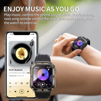 C20Pro Sports Smart Watch Men Bluetooth Call Smartwatch IP68 Waterproof Multi Sports Mode Health Monitoring Military Smartwatch