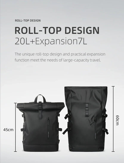 HK Expandable Travel Backpack Men Large Capacity Waterproof 15.6” Laptop Bag Hiking Rucksack Cycling Daypack Bag with USB Port