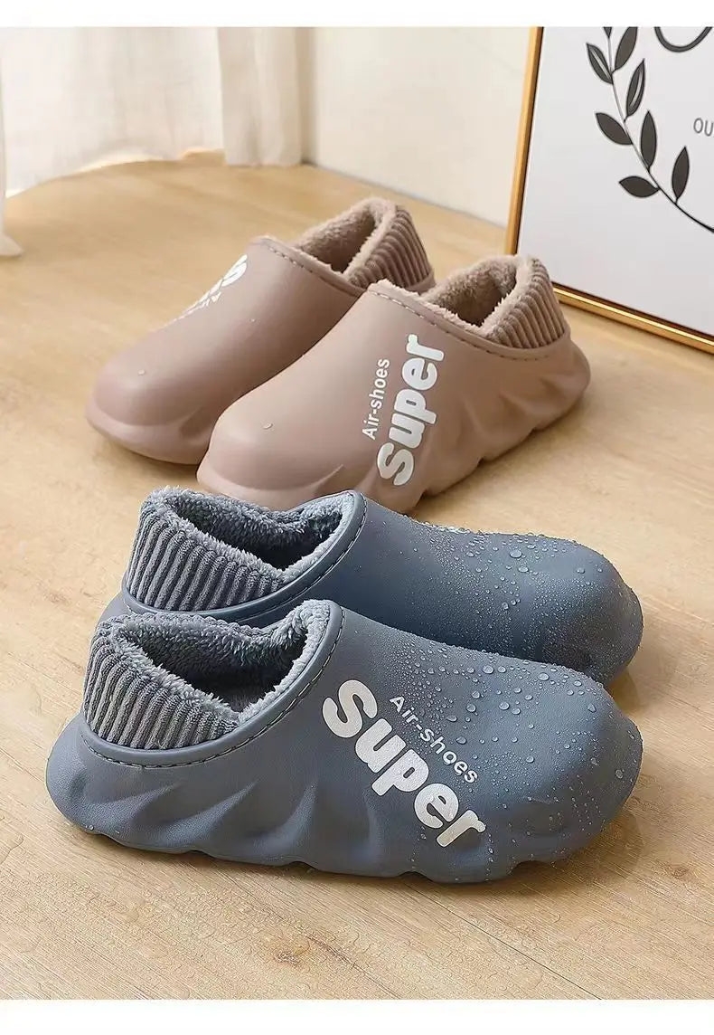 Comwarm Fur Sports Slippers For Women Winter Outdoor Waterproof Plush Home Slippers Female Fashion Indoor Soft Warm Furry Shoes