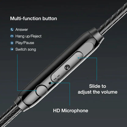 VAORLO 3.5mm/Type-C Wired Headphones Heavy Bass In Ear Earphone With Mic USB C Stereo Earbuds Gaming Headset For Samsung iPhone