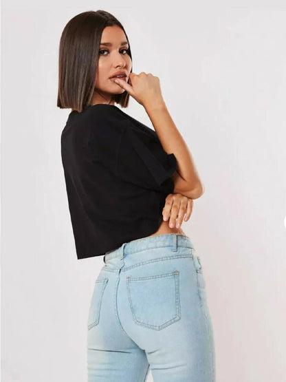 Cotton Women Short Sleeve Dance Running Clothes Yoga Fitness Crop Top Navel Baring New Sport T-Shirt Loose Gym Workout Shirts