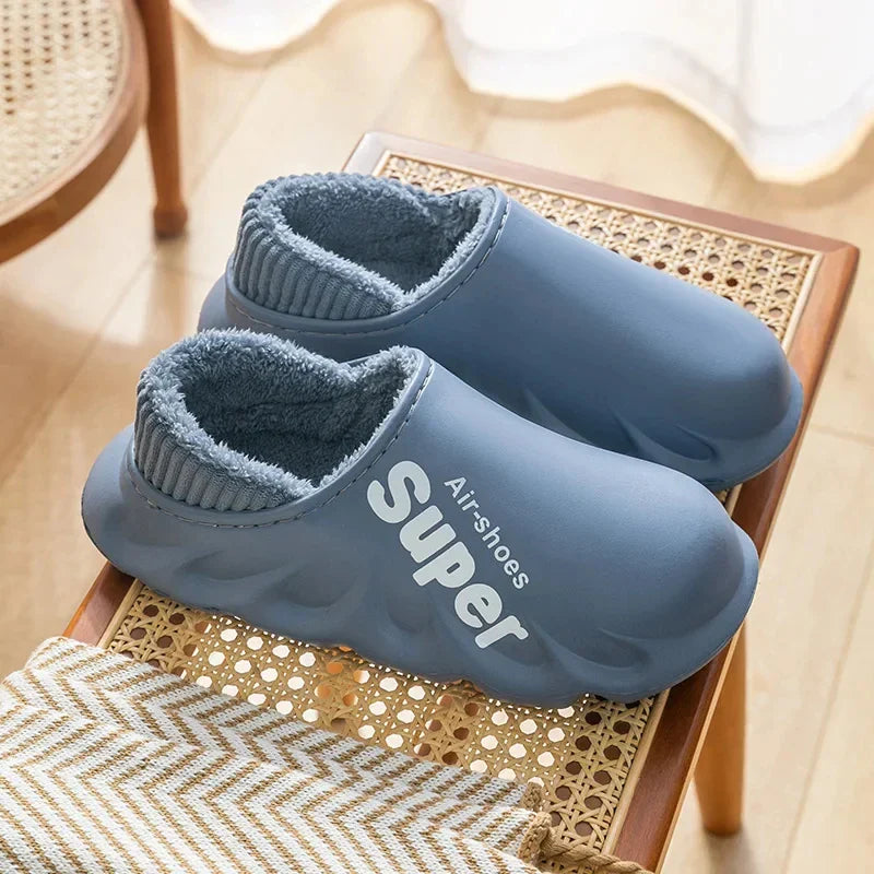 Comwarm Fur Sports Slippers For Women Winter Outdoor Waterproof Plush Home Slippers Female Fashion Indoor Soft Warm Furry Shoes