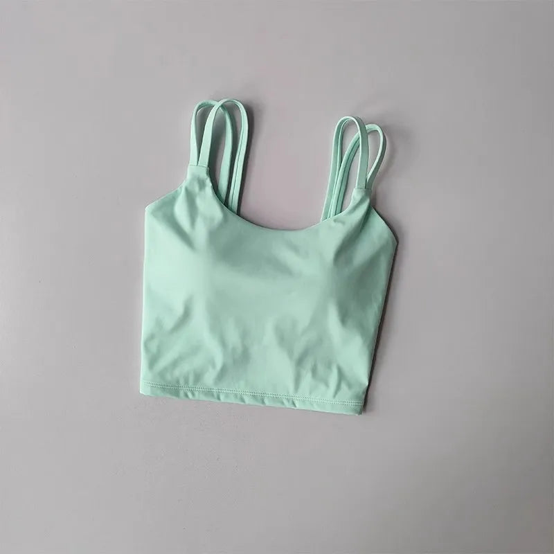 Women's Sports Bras Fitness Top, Sexy Lingerie, Push Up Fixed Pad, Yoga Bra, Back knotted Underwear, Running Vest, Gym Tops