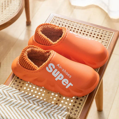 Comwarm Fur Sports Slippers For Women Winter Outdoor Waterproof Plush Home Slippers Female Fashion Indoor Soft Warm Furry Shoes