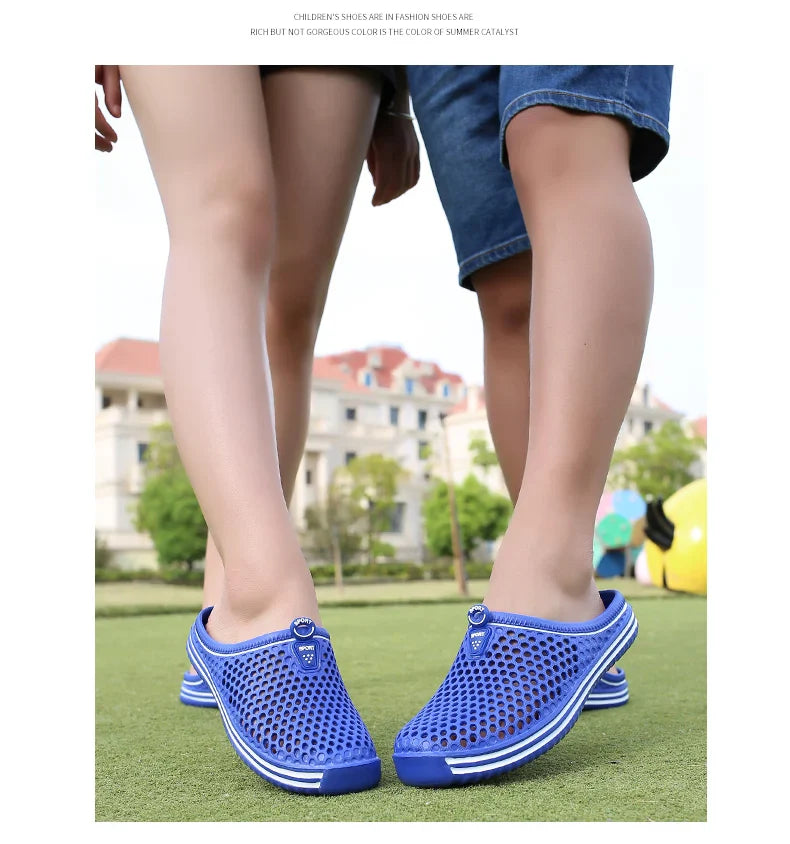 YRZL Men Summer Shoes Sandals Men's Holes Sandals Hollow Breathable Flip Flops Clogs Shoes Fashion Beach Slippers Big Size 45
