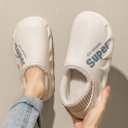Winter Men Women Warm Slippers Cotton Slippers Outdoor Indoor Warm Shoes Men's Couple Home Bedroom Plush Slippers Big Size 46 47